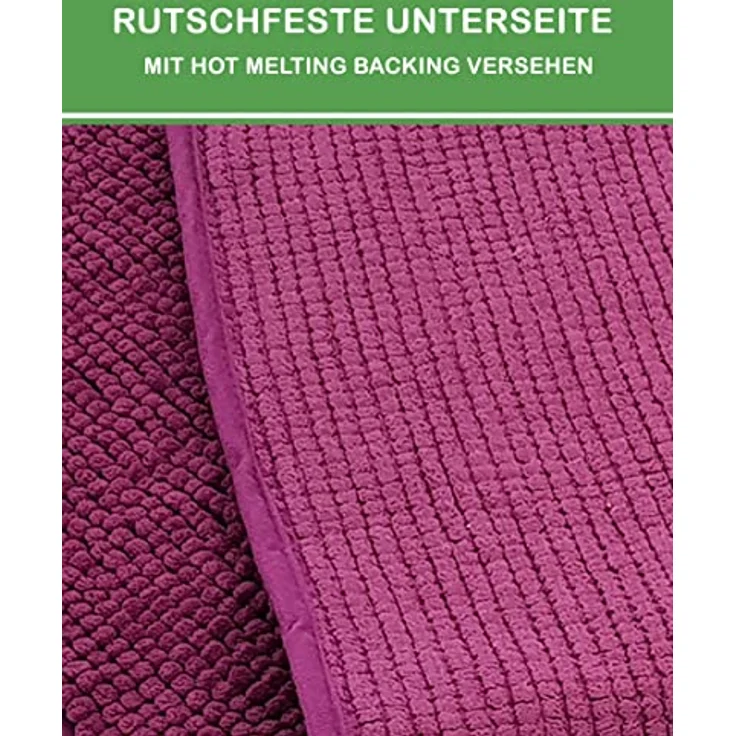 DILUMA Badematte Badematte Chenille 50x80 cm – Badteppich mit kuscheligem Flor, Polyester, rechteckig, Rutschhemmende Beschichtung, schnell trocknend, hohe Saugkraft – Bild 7