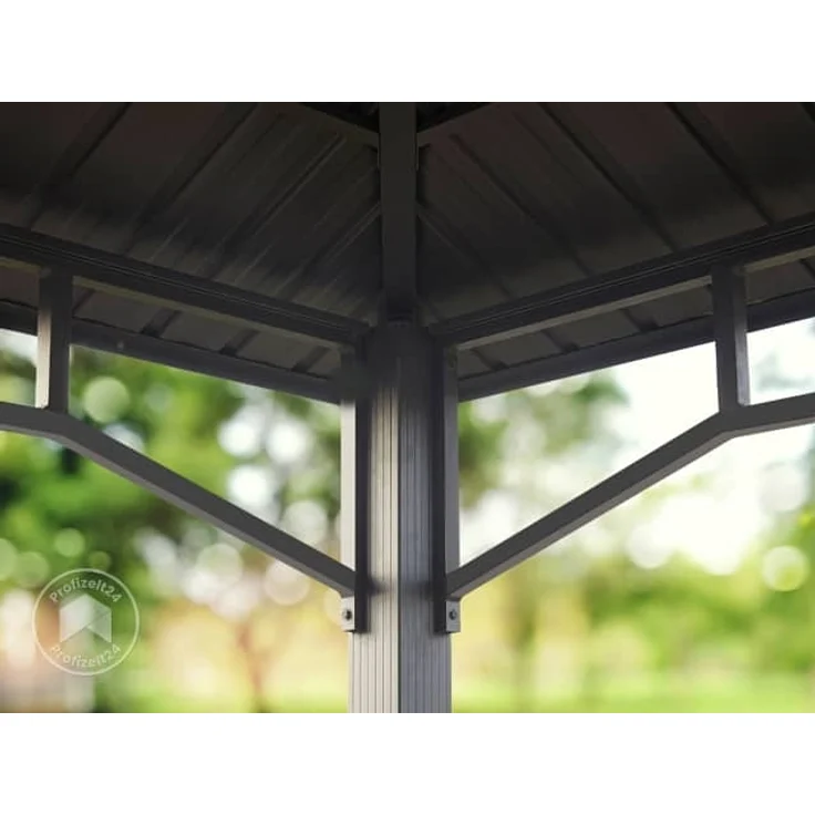 Gartenpavillon 3x4 m Stahldach Hardtop ohne Seitenteile, Pfosten 9x9 cm – Bild 4