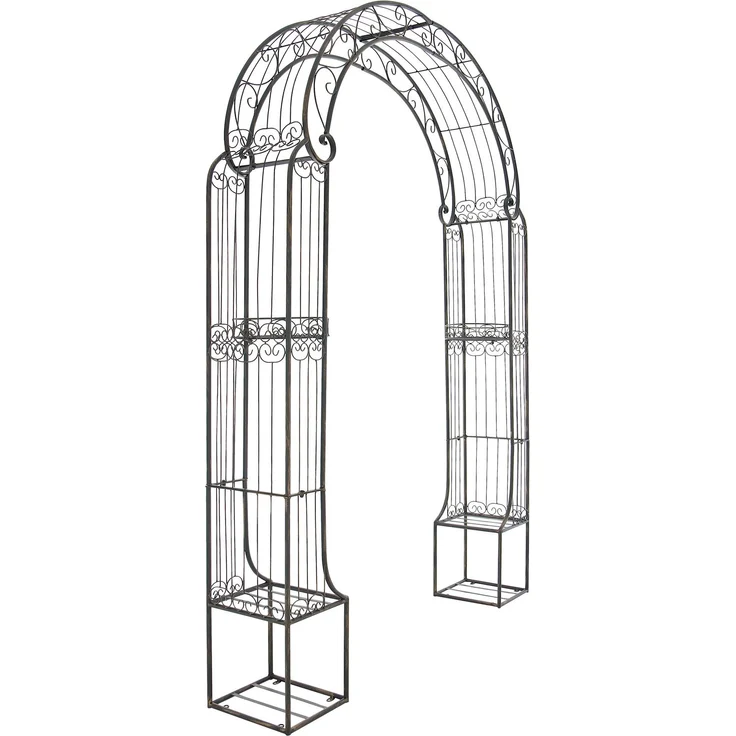 Rosenbogen BIRGER - 163 x 34 x 239,5 cm, Metall, Bronze | Rankhilfe Rosen Rankgitter Gartendekoration – Bild 1