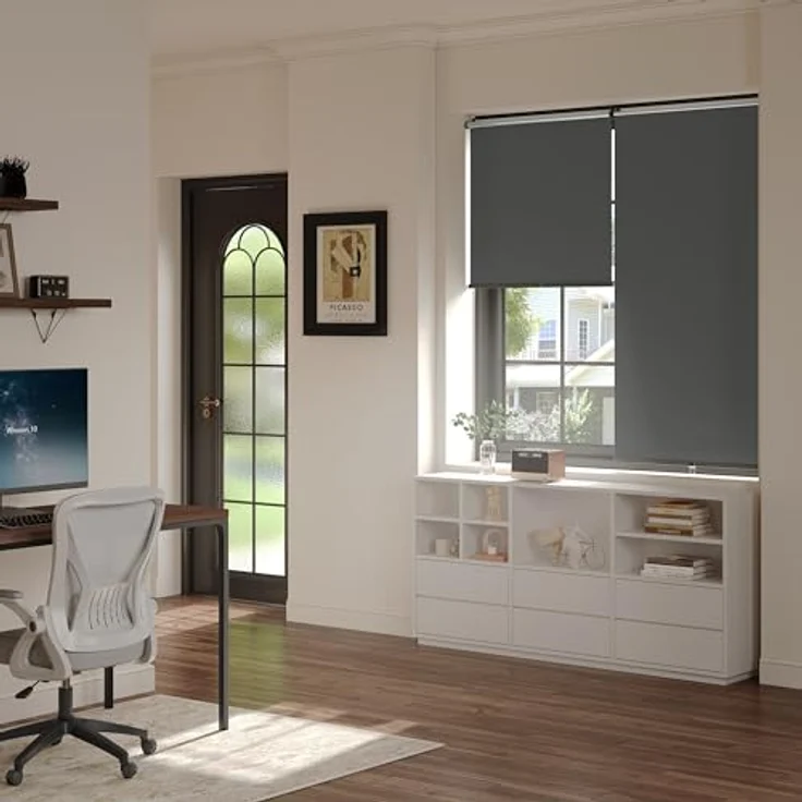WOLTU Verdunkelungsrollo ohne Bohren, Klemmfix Thermorollo innen, Sicht- & Sonnenschutz Rollo, Schnurlos, Klemmrollo für Fenster & Türen, 95x150 cm, Anthrazit – Bild 9