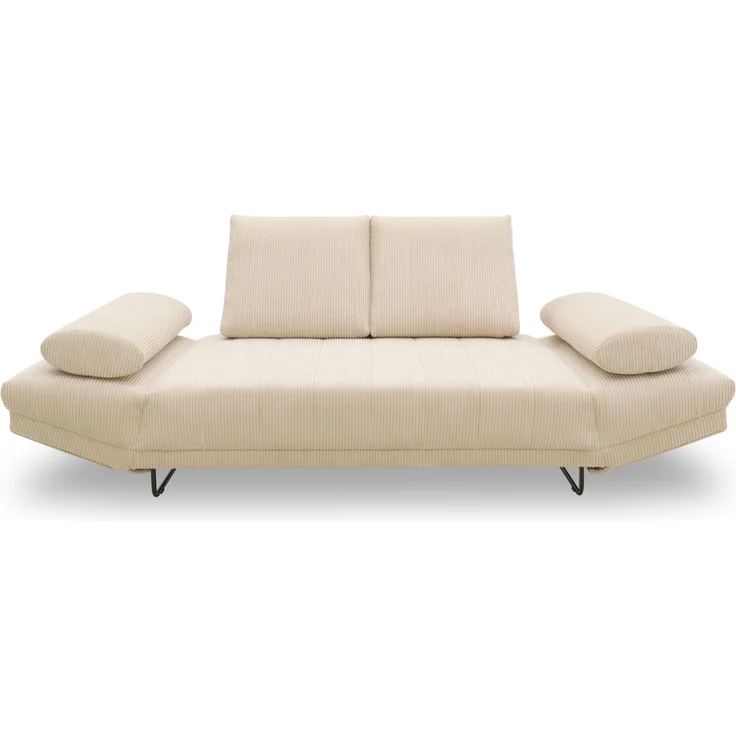 DOMO. collection Sofa 700 001, 2-Sitzer mit Federkernpolsterung und Schlaffunktion, verstellbare Armlehnen, 2er Couch, Polstergarnitur, 210 x 97 x 95 cm (BxTxH), creme – Bild 2