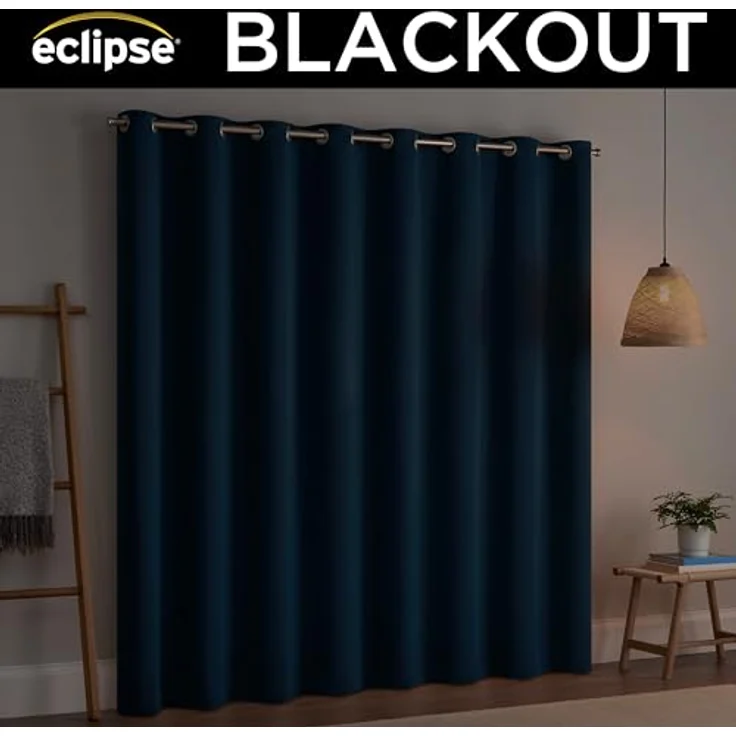 Eclipse Darrell Thermaweave Verdunkelungsvorhang mit Ösen, extra breit, 213,4 x 254 cm, Indigoblau – Bild 6