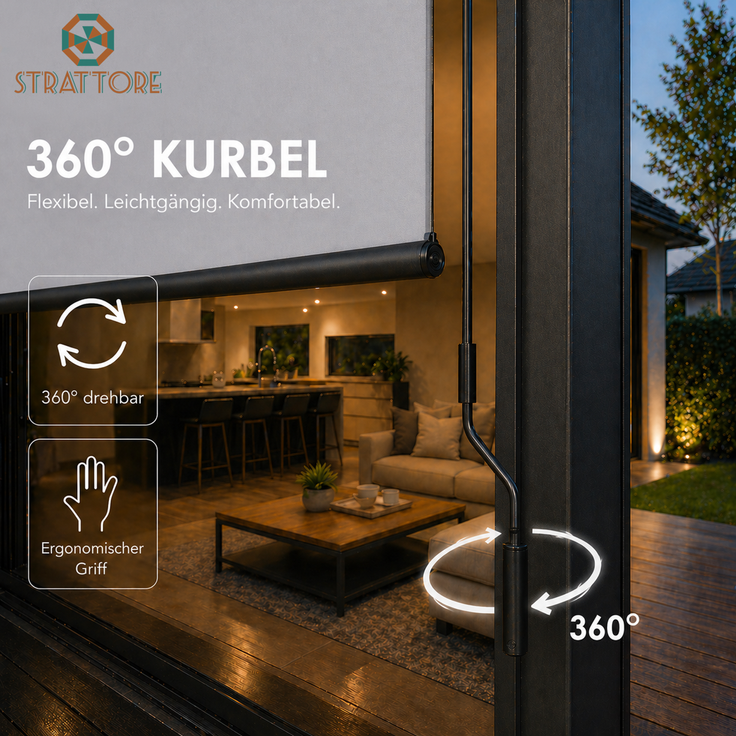 Strattore Ausziehbare Senkrechtmarkise / Vertikalmarkise 200 x 250 cm - Hellgrau – Bild 4