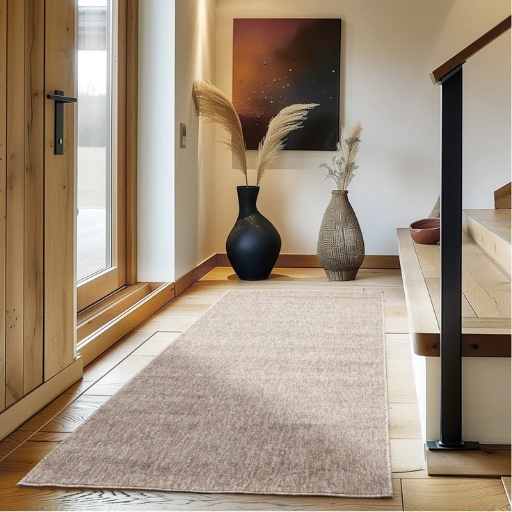Carpettex Schlingenteppich Unicolor - Einfarbig, Läufer, Höhe: 7 mm, Kurzflor Schlingen Teppich Wohnzimmer Einfarbig Modern – Bild 1