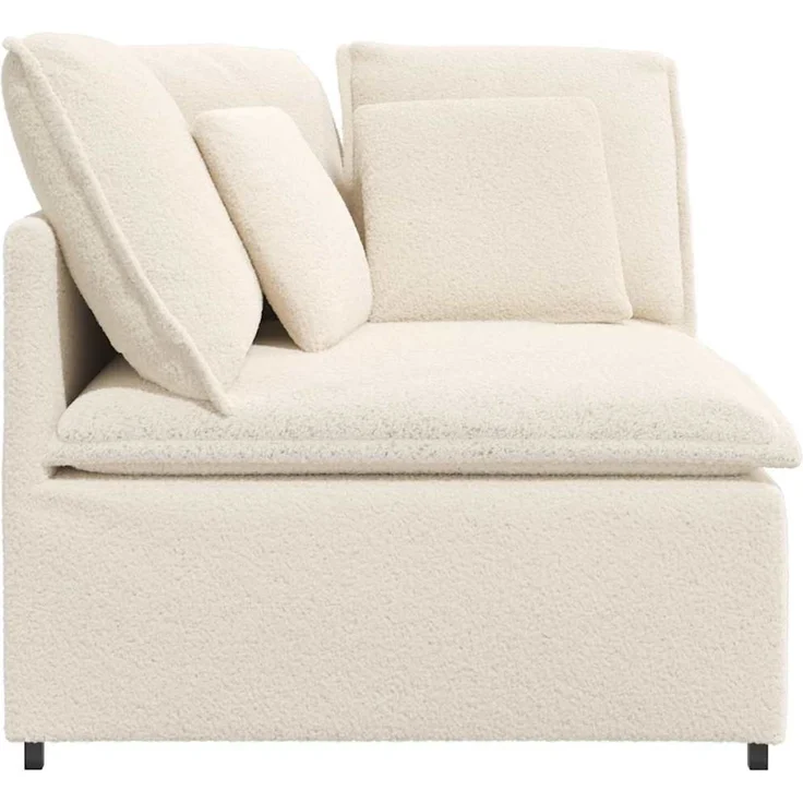 vidaXL Modulares Sofa Eckmodul mit Kissen Creme 100 cm 4104475 – Bild 4