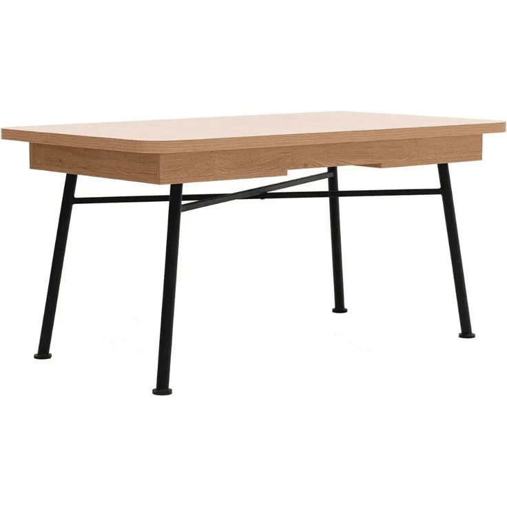 Calicosy Ausziehbarer Tisch von 160 bis 198 cm, Dekor Eiche und Schwarz - NALA - Helles Holz – Bild 1