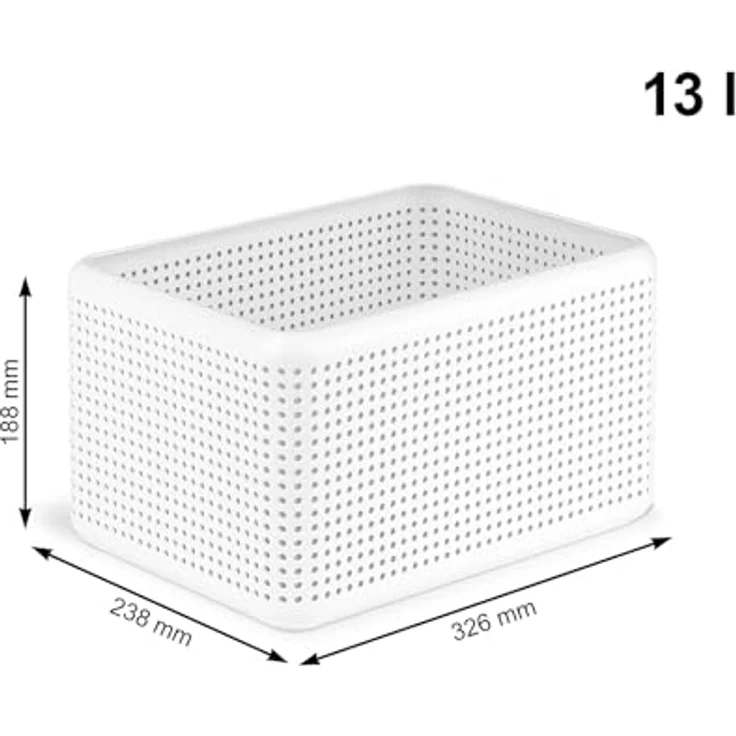Rotho Madei Aufbewahrungsbox 13l, Kunststoff (PP) BPA-frei, weiss, 13l (32,6 x 23,8 x 18,8 cm) – Bild 3