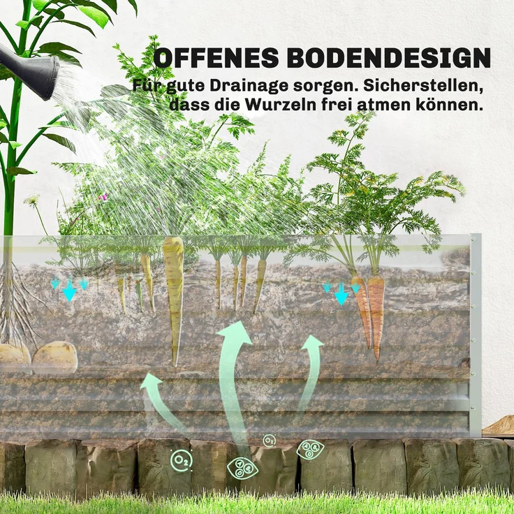 Outsunny Foliengewächshaus, PE, Stahl, Weiß, 141L x 141B x 190H cm – Bild 9