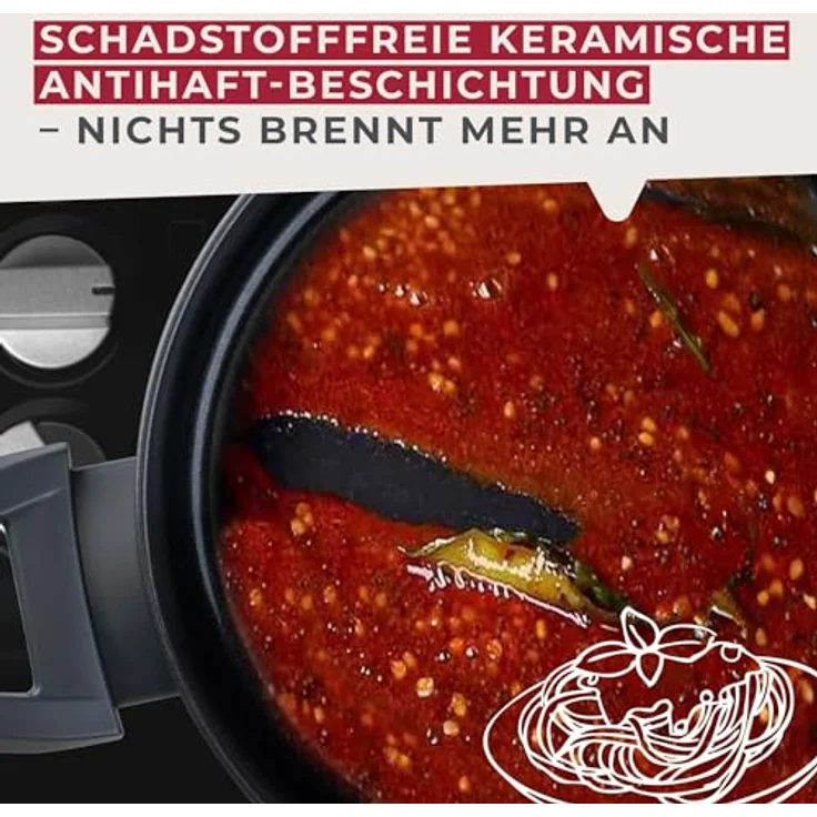 Fackelmann Kochtopf Statement 24cm – Topf mit keramische Beschichtung – Recyceltes Aluminium mit Antihaft-Beschichtung – PFAS-frei, Hitzebeständiger Griff, Für alle Herdarten inklusive Induktion – Bild 5