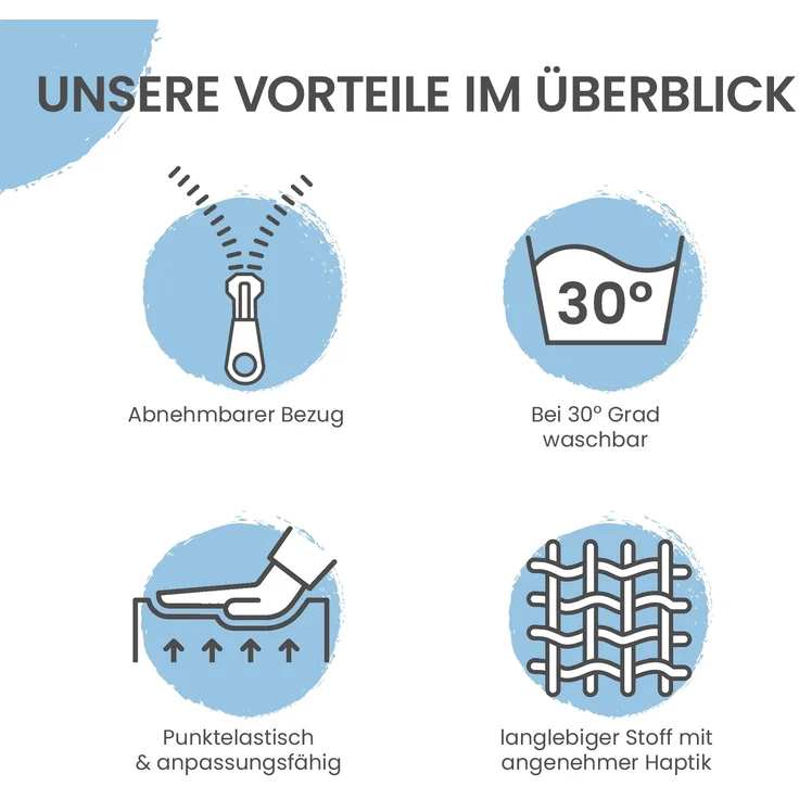Bett und Sofa Keilkissen, Grau – Bild 5