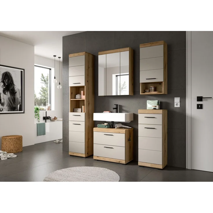 Badkombination B/H/T: 112x191x34 cm in Evoak Oak Nachbildung – Bild 5