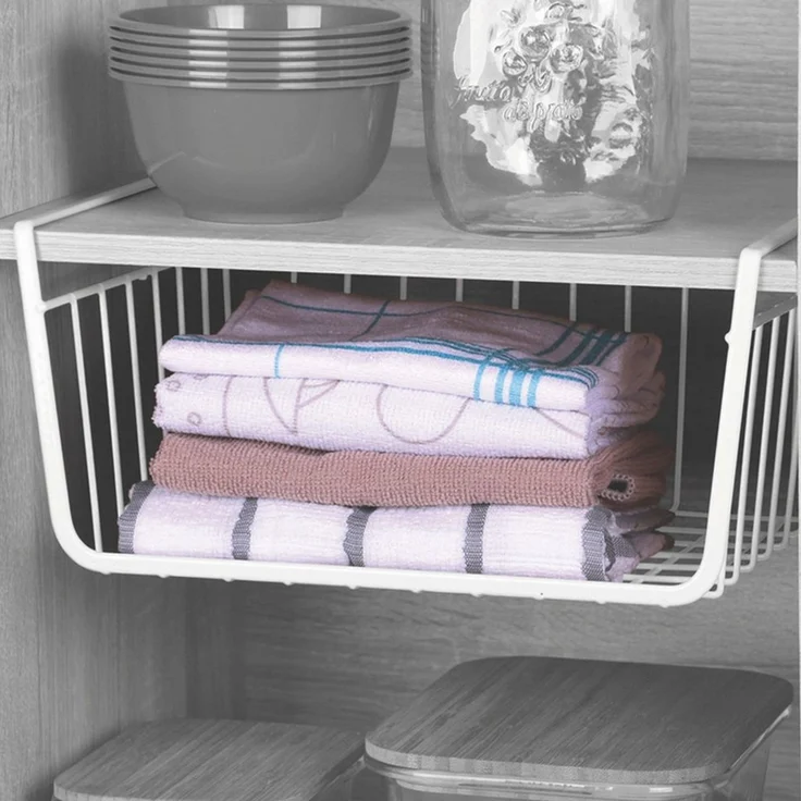 Spetebo Regalkorb Unterregal Hängekorb (Set, 1 St, 2er Set), zum Anbringen an Schrankfächern – Bild 3