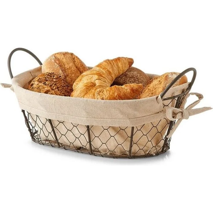 Basera® Aufbewahrungskorb Brotkorb / Obstkorb mit waschbarem Stoffeinsatz (1 St), 30 x 21 x 11 cm – Bild 3