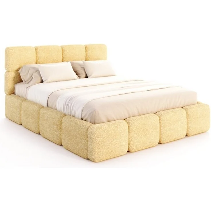 FDM Polsterbett CLOUDY Bettgestell Bett 140x200, 160x200, 180x200 cm Bestseller (verfügbar 140x200 160x200 180x200cm, Bettrahmen, Bett, mit großen gepolsterten Kopfteil, mit Bettkasten zum aufklappen), Hebbarer Metallrahmen, Bettkasten, ohne Matratze – Bild 4