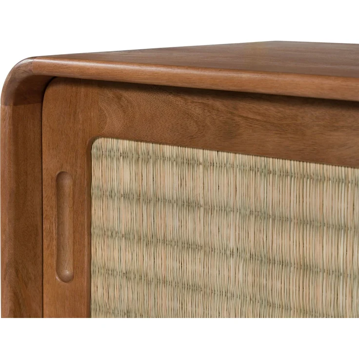 Sideboard Mango/Seegras 180 x 40 x 80 hellbraun lackiert MIZUMI #102 – Bild 4