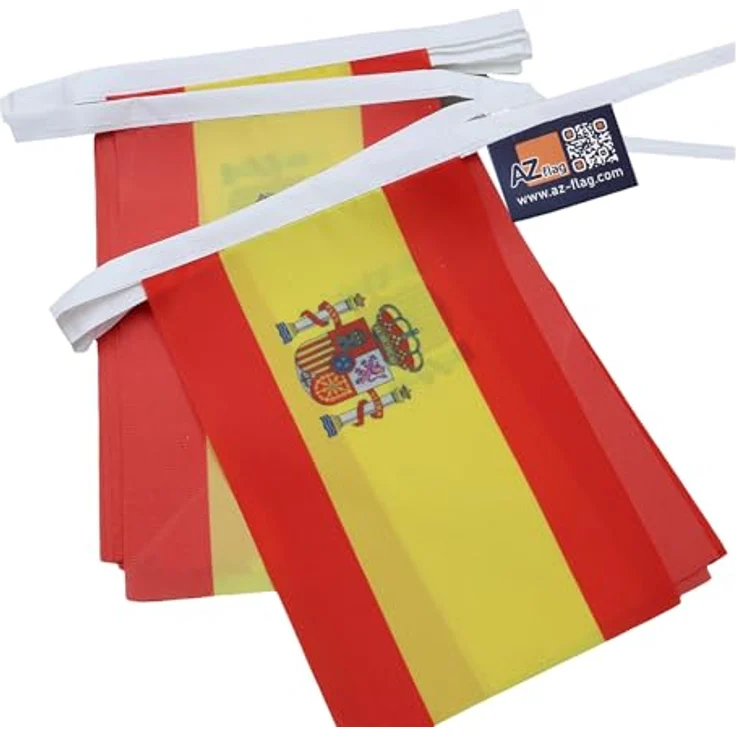 AZ FLAG - Fahnenkette Spanien 6 Meter Mit 20 Flaggen - 21x14 cm - Spanische Girlande Flaggenkette 14 x 21 Cm – Bild 8