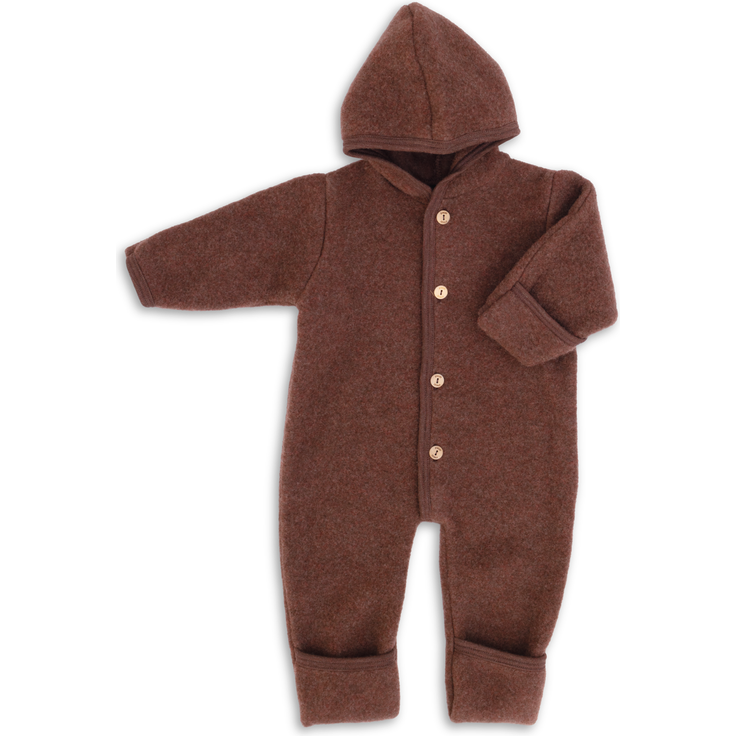 Engel Baby-Overall mit Kapuze, Holzknöpfen und Umschlag