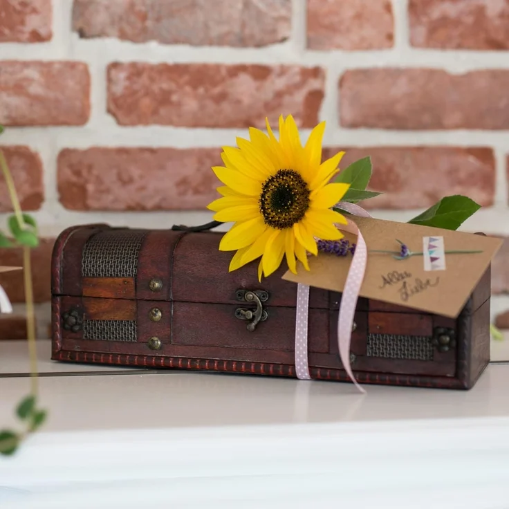 HMF Geschenkbox Vintage Weinbox, Geschenkkiste für besondere Anlässe, Deko Geschenk aus Holz für 1 Weinflasche, Querformat, Portugal – Bild 7