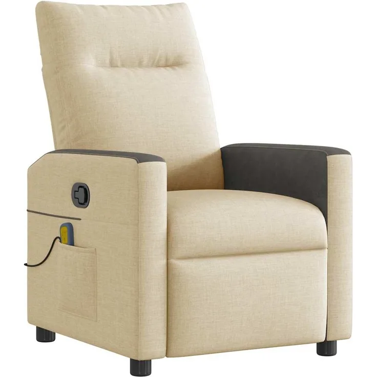 vidaXL Massagesessel Creme Stoff 4104836