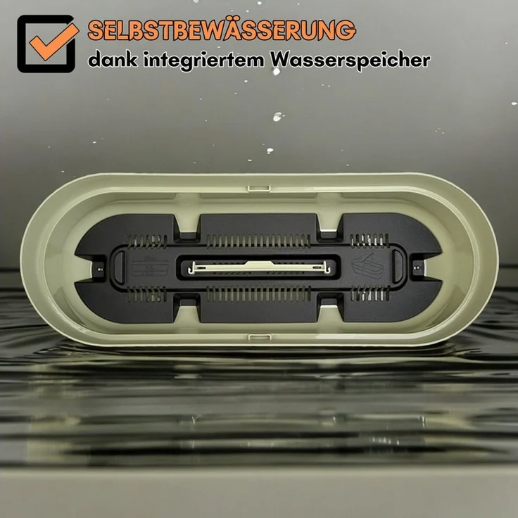 Engelland Blumenkasten mit Wasserspeicher/Drainagesystem und Abstandshalter (Vorteils-Set, 3 St), Blumentopf, 50 cm, PP-Kunststoff, Balkonkasten, länglich, formstabil – Bild 3
