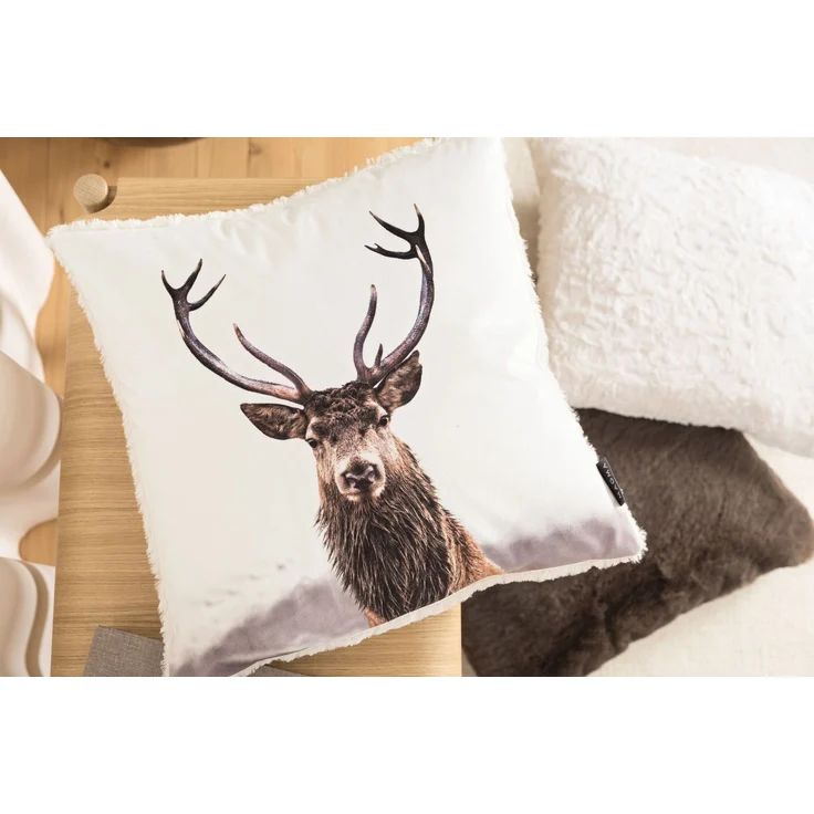Magma Heimtex Kissenhülle Hirsch ca. 30x50cm Digitaldruck Couple Rückseite flauschig weich, (1 Stück) – Bild 6
