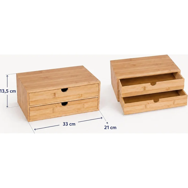 relaxdays Schubladenbox Bambus, (1-St), C – Bild 4