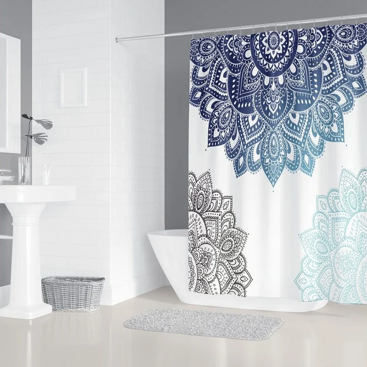 M&W DAS DESIGN Duschvorhang 180x200 Shower curtains Anti schimmel Waschbar bad vorhang – Bild 3