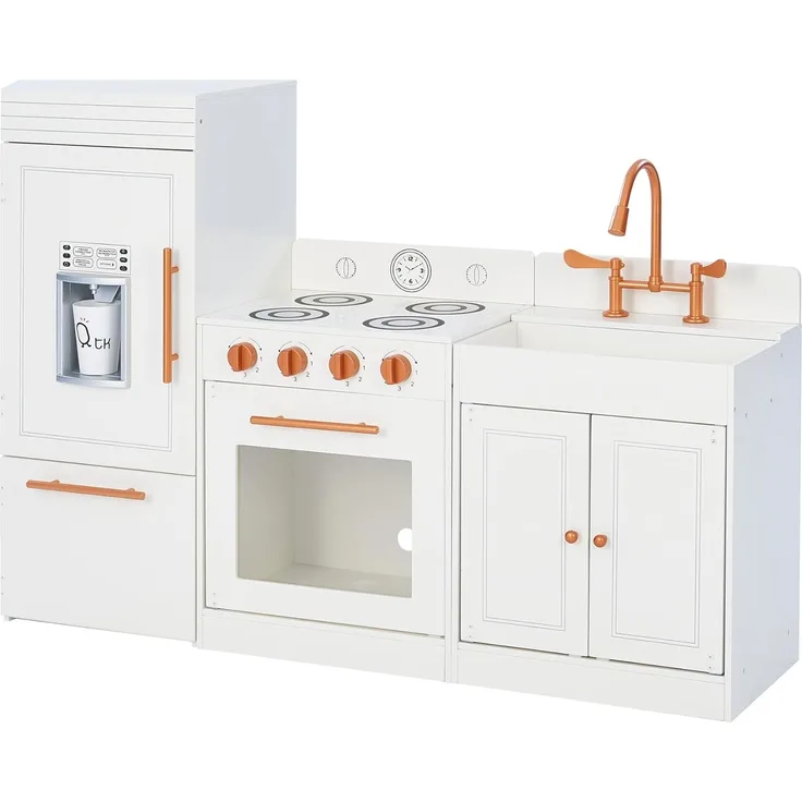 Teamson Kids TD-12863R Paris Spielzeugküche, White/Rose Gold