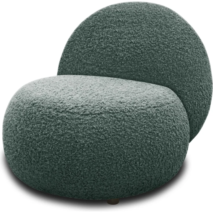 DOMO. collection Sessel 700 016, Polstersessel, rund, gepolsterte Rückenlehne, Füße mit Filzgleitern, Armsessel, Polsterganitur, 73 x 75 x 76 cm (BxTxH), blau – Bild 3
