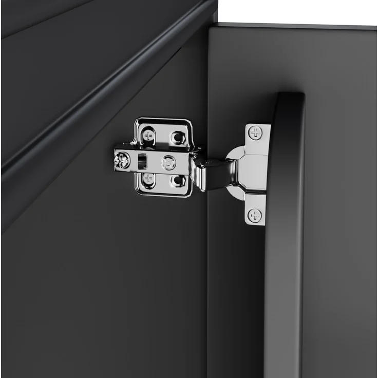 Waschtisch 61 x 47 x 87 cm mit Keramikbecken und Stauraum, Schwarz – Bild 9