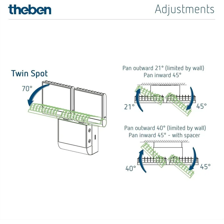 Theben LED-Strahler 17 Watt, ws theLeda S17-100 WH – Bild 3