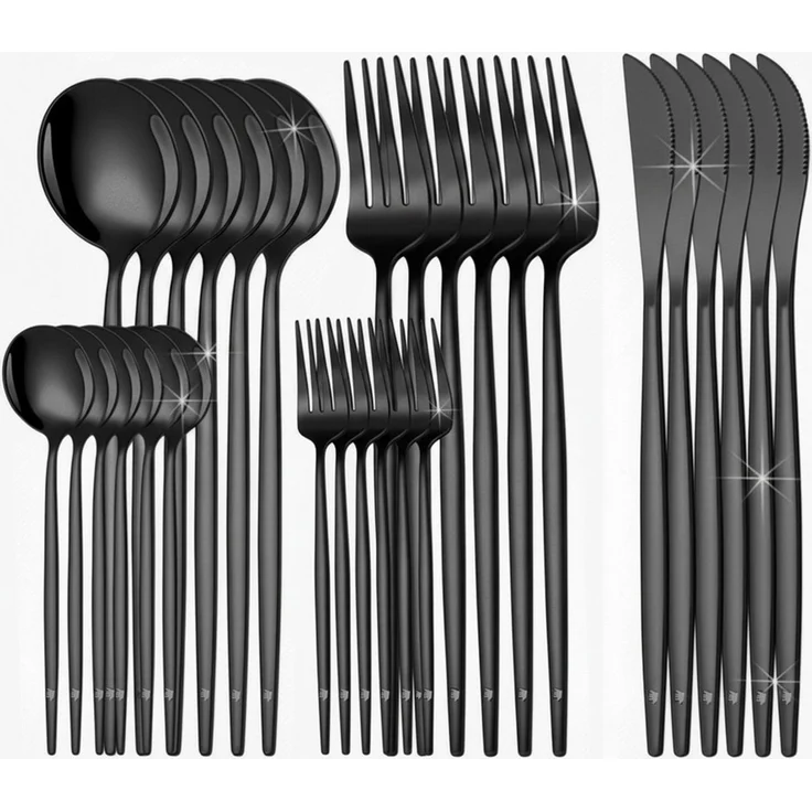 Roxlin Besteck-Set Roxlin Besteckset 30-tlg Standard Design, Gold/Schwarz/Rosa/Silber – Bild 1