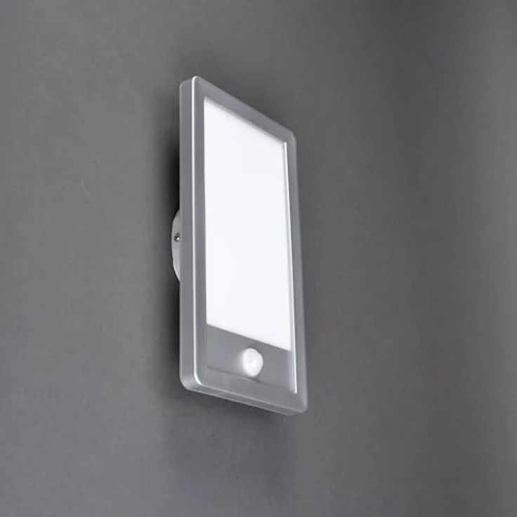 TELEFUNKEN LED Außenwandleuchte, Außenlampe mit Bewegungsmelder und Dämmerungssensor, 16 Watt, 2000 Lumen, IP44, rechteckig, Silber, 280x150x45mm – Bild 4