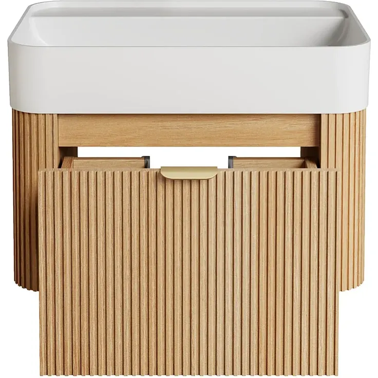 Vente-unique - BULMAS Waschbeckenmöbel Holz, Platte Beige - B 41 cm x H 42 cm x L 60 cm – Bild 4