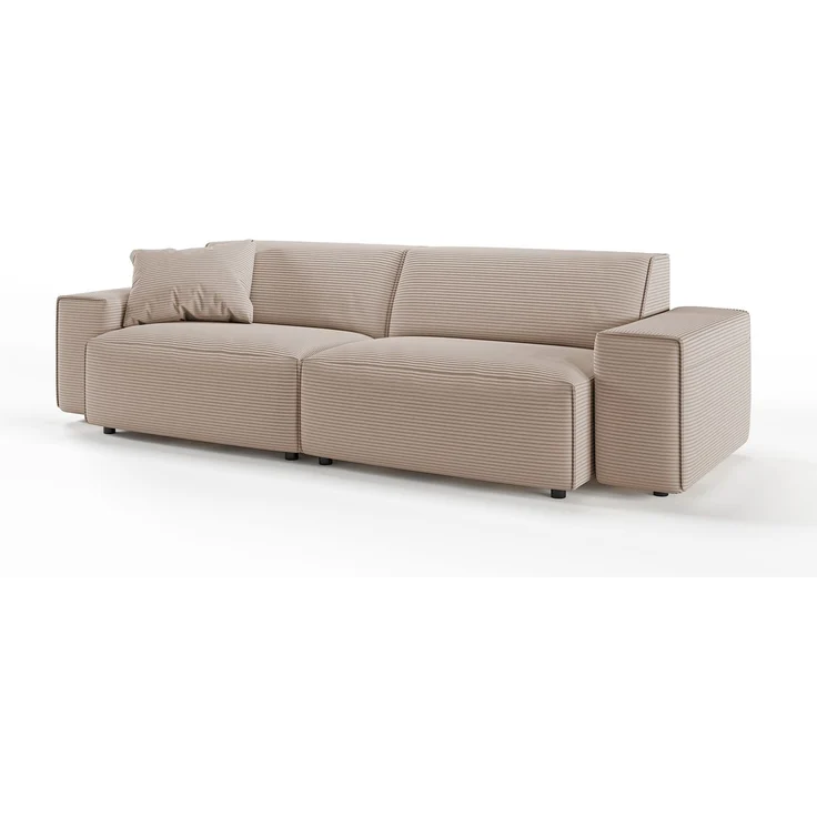 KAWOLA Sofa RANI 3-Sitzer Cord taupe 71 x 101 x 256 cm – Bild 2
