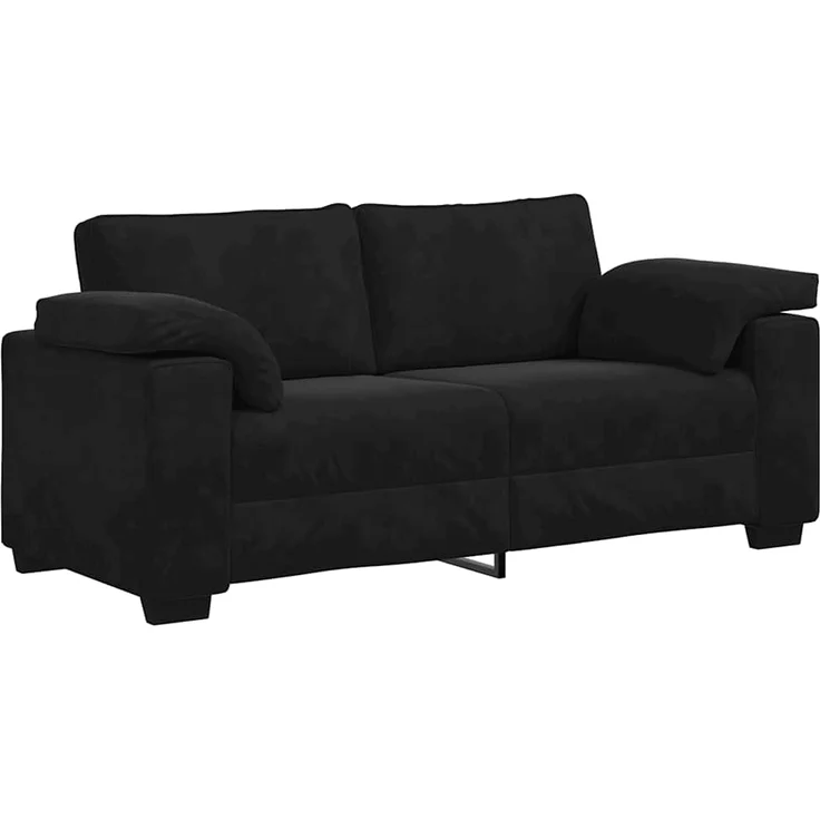 vidaXL Zweisitzer-Sofa Schwarz 180x77x82 cm Samt 4105272 – Bild 1
