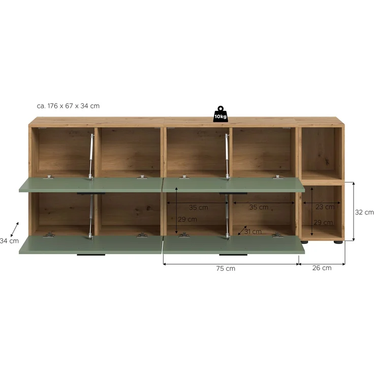 The One Wohnkombination in Smoke Green Nachbildung – Bild 4