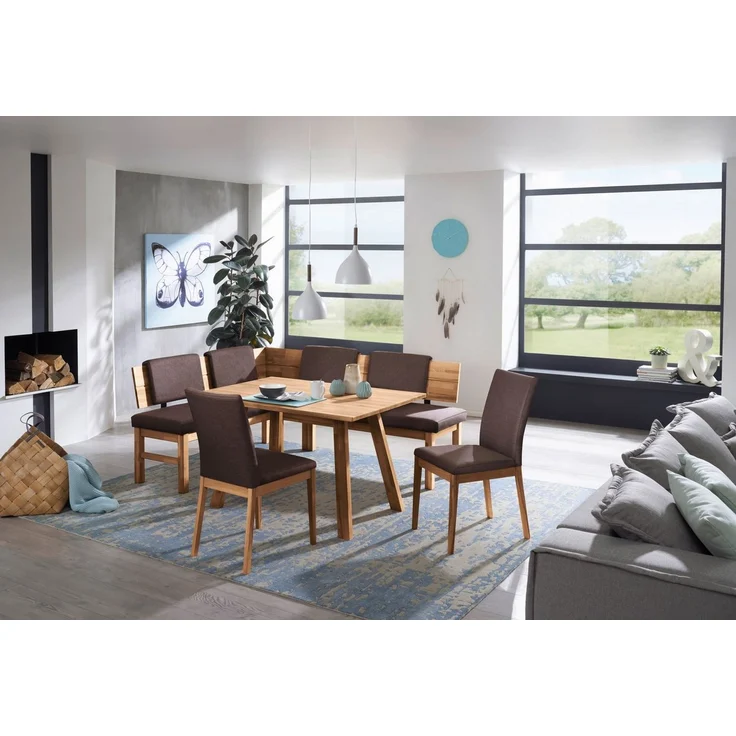 massivline&more Esstisch Lorenzo/Roberto, Küchentisch, Tisch, Esstisch, Holztisch (2-St), Massivholztisch, Wahlweise mit Einlegeplatte – Bild 1