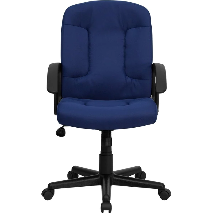 Flash Furniture Garver Bürostuhl mit mittelhoher Rückenlehne, Marineblau, Stoff mit Nylon-Armlehnen – Bild 9