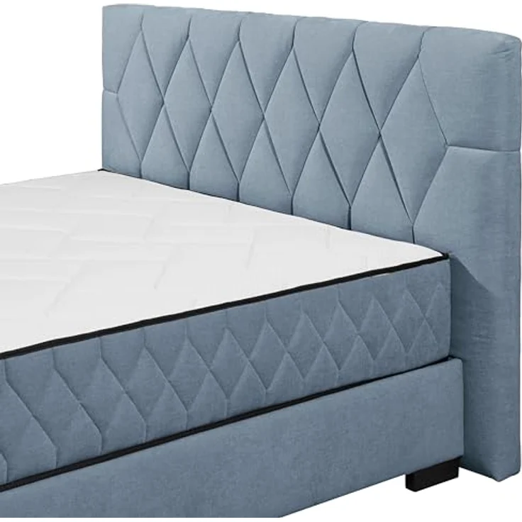 NAGOL B Boxbett 160x200, Denim - Bequemes Doppelbett mit Bettkasten und Premium 9-Zonen-Federkern Wendematratze - 185 x 114 x 214 cm (B/H/T) – Bild 7