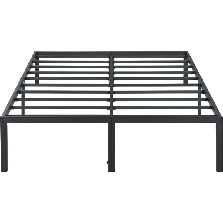 Olee sleep 45cm Stabiler Stahlbett / Stahl-Lattenrost / Anti-Rutsch-Unterstützung / Matratzenunterbau / Metallbett / Bettrahmen / Bett / 140x200 cm / Full / Schwarz / Metall