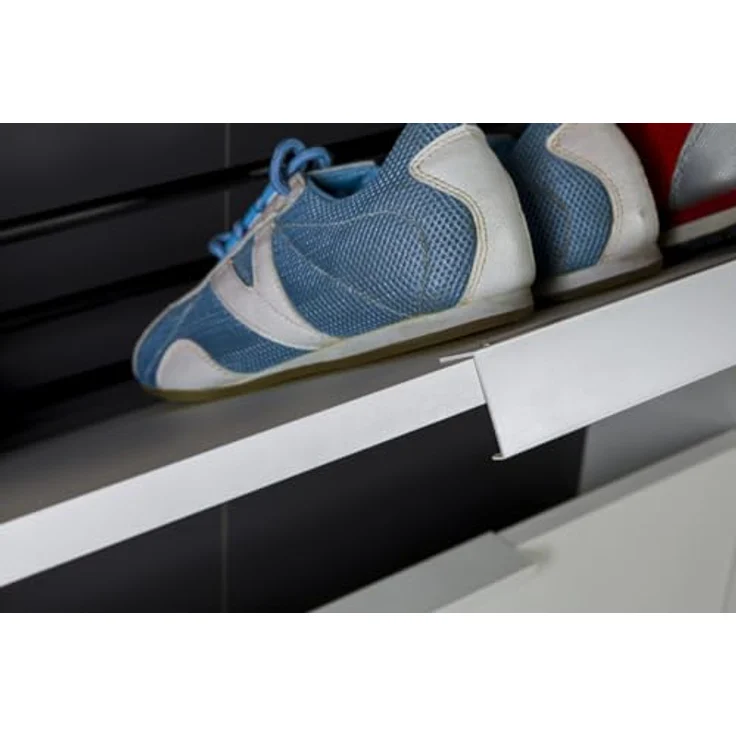 Composad Slim Schuhregal der Espresso-Linie mit 3 Klappen, platzsparend, für Eingang, Abstellraum, Schuhregal, (BxHxT) 65 x 105,5 x 15 cm, Farbe Weiß, hergestellt in Italien – Bild 7