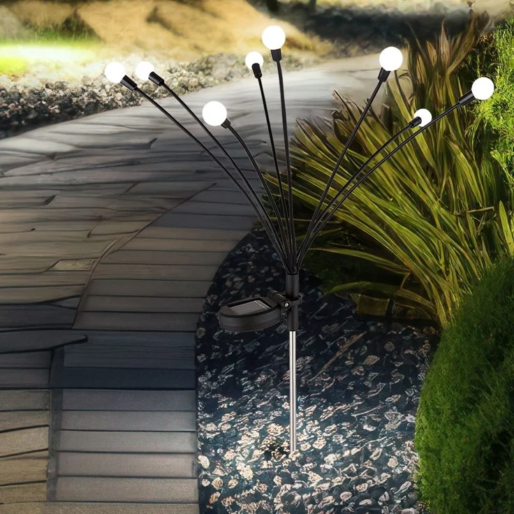 LED Solarleuchte, Edelstahl schwarz, H 70 cm – Bild 4