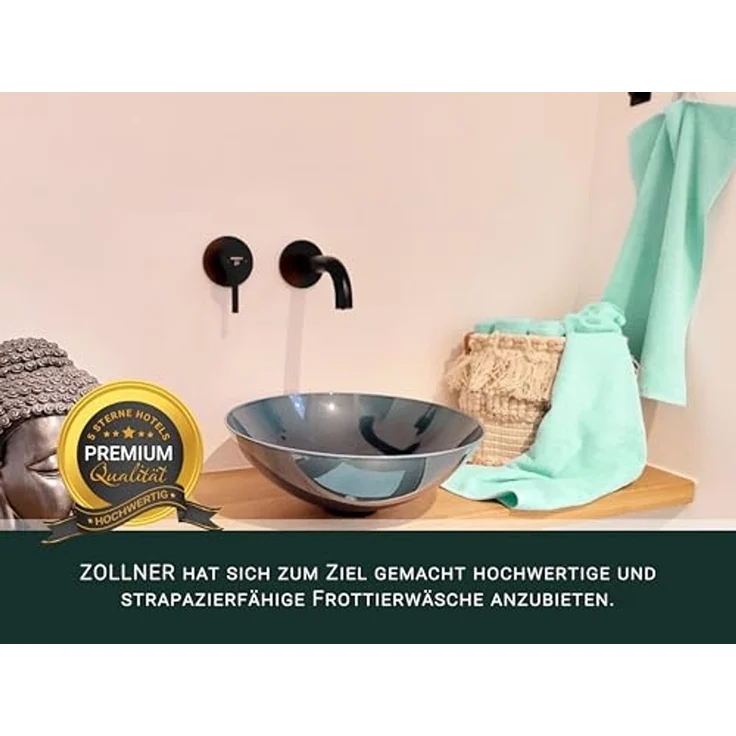 ZOLLNER Gästehandtücher, Walkfrottier (10-St), 30x50 cm, 100% Baumwolle, vom Hotelwäschespezialisten, Mint – Bild 5