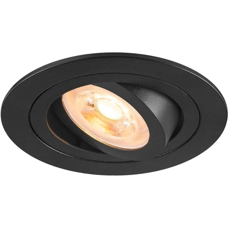 SLV NEW TRIA® 75, Deckeneinbauleuchte, rund, max. 10W GU10, schwarz - Einbauleuchten