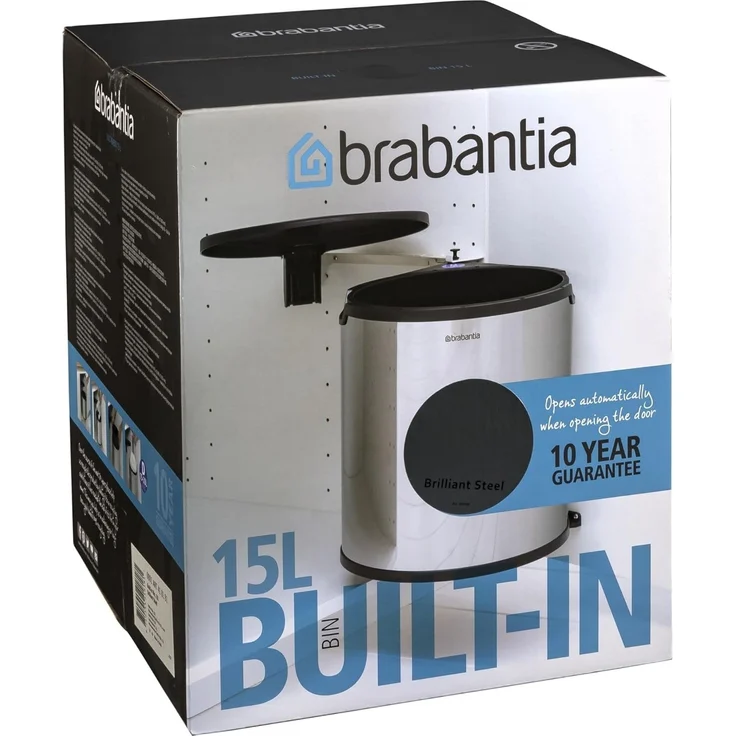Brabantia Einbau-Mülleimer 15l rund brilliant steel (418181) – Bild 3