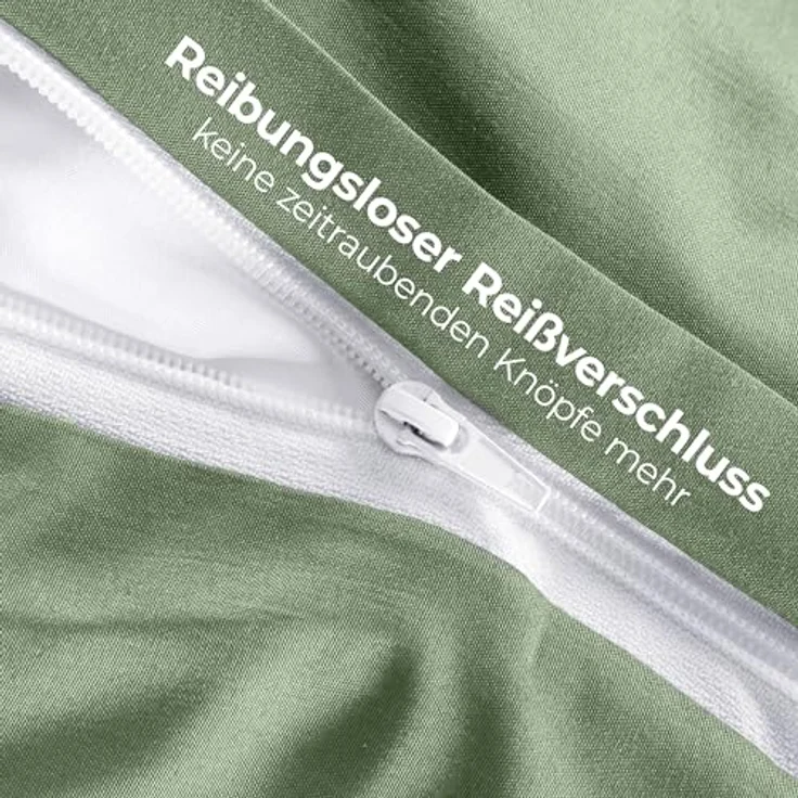 Utopia Bedding Bettwäsche 220x240 Set - Mikrofaser Bettbezug 240x220 cm + 2 Kissenbezüge 65x65 cm - (Salbeigrün) – Bild 7