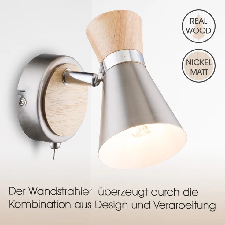 Wandstrahler SET mit Leuchtmittel LED Wandleuchte Schalter inkl. Pflegetuch – Bild 4