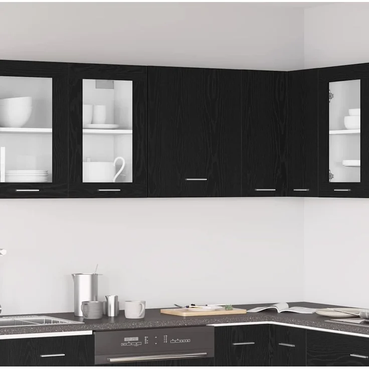 vidaXL Hängeschrank Schwarz Eichen-Optik 50 x 31 x 60 cm Holzwerkstoff 863142 – Bild 1