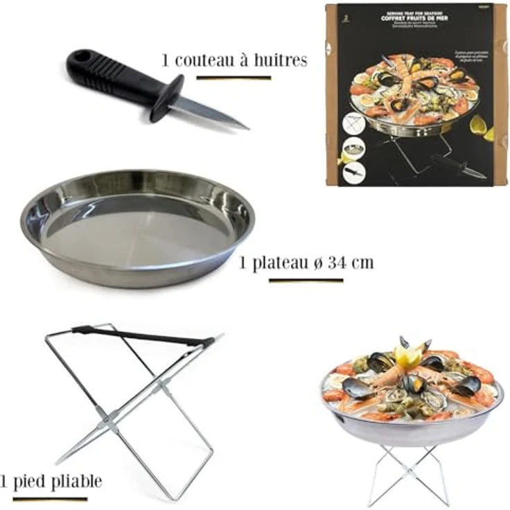 COOK CONCEPT Saveur & Dégustation Meeresfrüchte-Tablett, Stahl, One Size – Bild 7